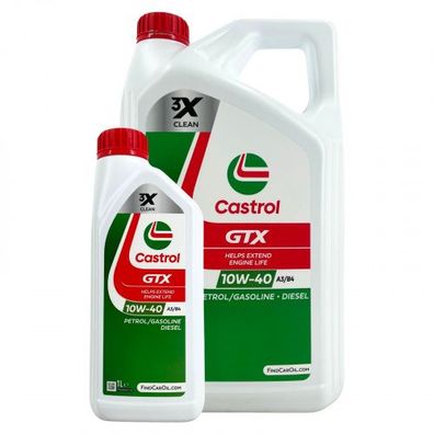 Castrol GTX 10W-40 A3/B4 5 + 1 Liter