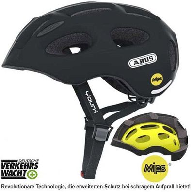 Youn-I MIPS velvet black, M=52-57cm, Abus Helme, 38812