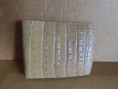 Geldbörse Portemonnaie braun Lederoptik schmal ca. 9,5 cm Kunstleder