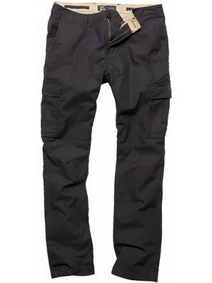 Vintage Industries Slimfit Cargohose Mallow Pants Off Black