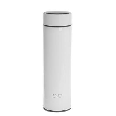 Adler AD 4506 Thermoflasche 473 ml, mit Temperaturanzeige & LED Touch-Display - Weiß