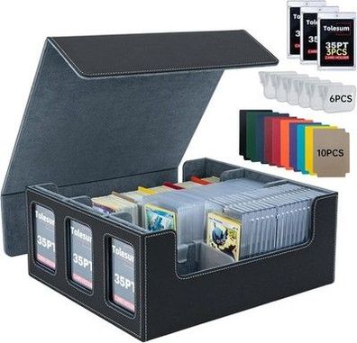 Tolesum Commander Deck Box MTG mit 3x 35PT Toploader, Kartenbox für 1800+ Karten
