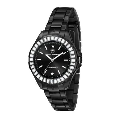 CHIARA Ferragni – Frau – R1953101501 – Sportliche schwarze Uhr mit Baguette-Zirkonen,