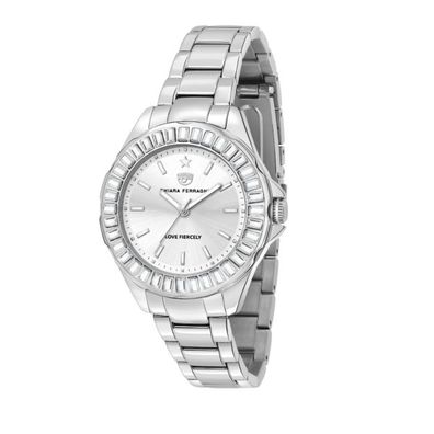 CHIARA Ferragni – Frau – R1953101504 – Sportliche silberne Uhr mit Baguette-Zirkonia,