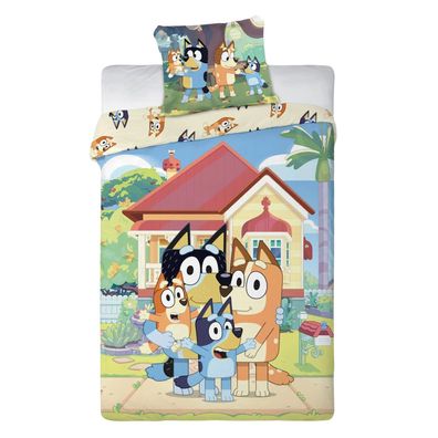 Bluey Bettwäsche Set Baumwolle Bettbezug Kissenbezug 140 x 200 cm 60 x 63 cm