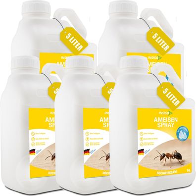 INSIGO 5x5L Ameisenspray Ameisenmittel Ameisenschutz Abwehr Ameisen fernhalten