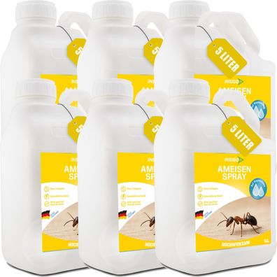 INSIGO 6x5L Ameisenspray Ameisenmittel Ameisenschutz Abwehr Ameisen fernhalten