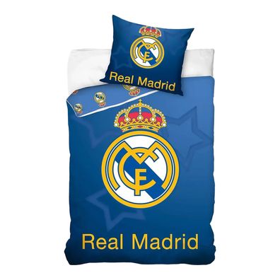Real Madrid Bettwäsche Set Bettbezug Kissenbezug Baumwolle 140 × 200 cm