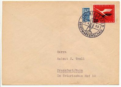 BRD 1955 Nr 208 BRIEF EF X3FDD92