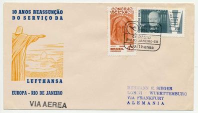 Flugpost ALLE WELT Nr Lufthansa RIO Brasilien BR X743072