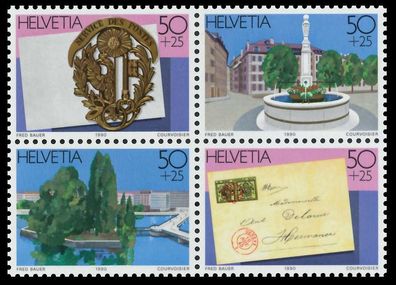 Schweiz 1990 Nr B26Zd5 postfrisch Viererblock S2B900E