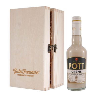 Pott Créme Likör mit Geschenk-Holzkiste