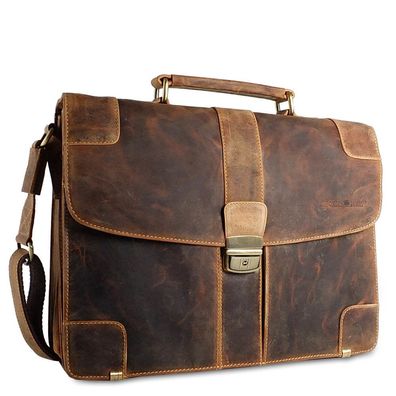 Greenburry Mappe 2 tlg. 1709M, brown, Herren