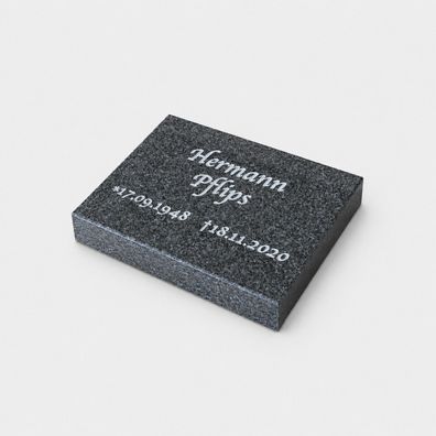 Grabplatte 20x30x5 cm inklusive Gravur & Lieferung, Granit Grabstein für Urnengrab