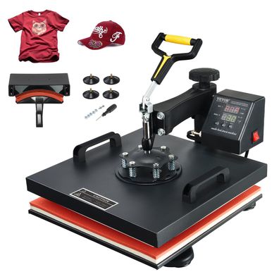 VEVOR 2 in 1 Heißpressmaschine 38x38cm 1500W Sublimation 360 Grad drehbar