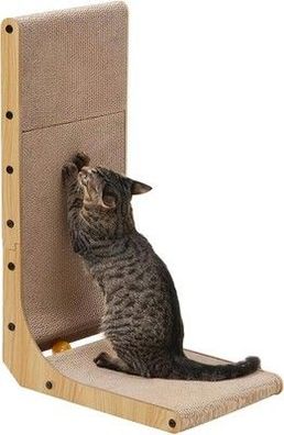 Fukumaru Kratzbrett Katzen, 68 cm hohe L förmige Kratzpappe für Katzen