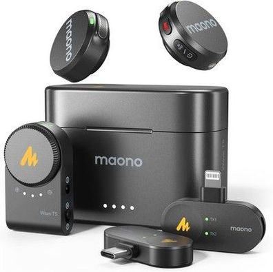 MAONO kabelloses Lavalier Mikrofon für iPhone/Android/Kamera/PC - 48kHz/24Bit