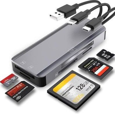 5-in-1-Multispeicherkartenleser, SD/TF/CF/MS/M2/Micro SD-Kartenleser, Leser
