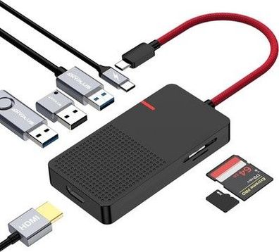 Anyplus USB C Hub Multiport Adapter, 7 in 1 USB C Laptop Docking Station mit 4K