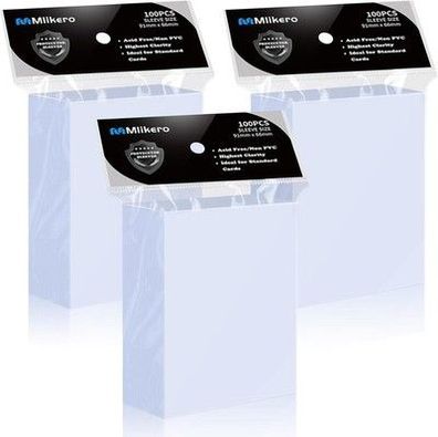 Mlikero 300 Stück Standard Soft Kartenhüllen, Transparente Kartenhüllen 66x91 mm