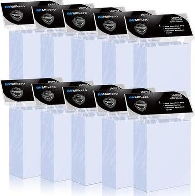 Mlikero 1000 Stück Standard Soft Kartenhüllen, Transparente Kartenhüllen 66x91mm