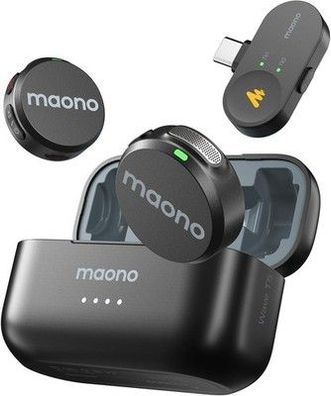MAONO Wireless Lavalier Mikrofon iPhone 15/16, Android (USB-C Plug) 48kHz/24Bit