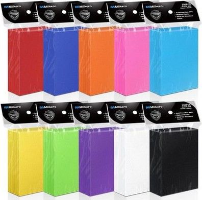 Mlikero 1000 Stück Weiche Sammelkarten-Hüllen, 66 x 91 mm Standardgröße, Bunt