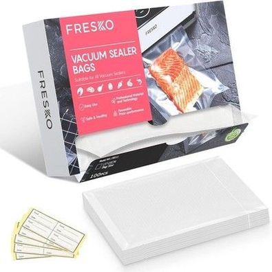 Vakuumierbeutel FRESKO Vakuumbeutel 15x25cm / 100x Profi- Folienbeutel, Beutel