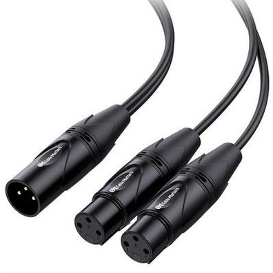 Cable Matters Symmetrisches XLR Splitter Kabel – 0,5m (XLR-Stecker-zu-Buchse-x2)