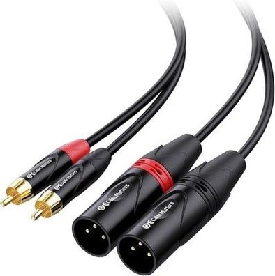 Cable Matters asymmetrischem Cinch auf XLR Kabel 1,8 m (2 RCA-zu-XLR-Adapter)