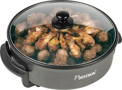 Bestron AHP1800Z Elektrische Partypfanne, XXL-Multifunktions-Pfanne + Deckel