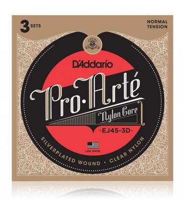 DAddario EJ45 3D Classical Guitar 3Pack