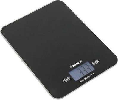 Bestron AKS710Z Digitale Küchenwaage mit LCD-Anzeige, Tragkraft 5 kg, schwarz