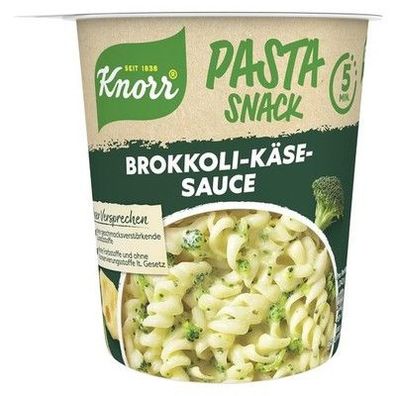 Knorr Pasta Snack Brokkoli-Käse-Soße Instant Nudeln fertig in 5 min (8 x 62 g)