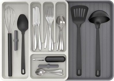 MR. SIGA erweiterbarer Besteckkasten für Schubladen, Utensilienhalter Küche