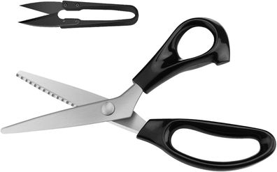 Kuoniiy Stoffschere, Zackenschere für Rechtshänder, 23 cm Schneiderschere