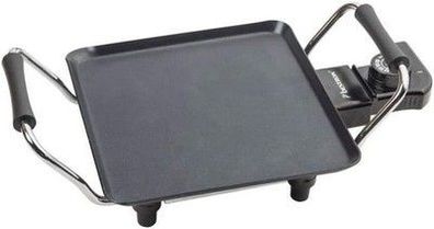 Bestron elektrischer Tischgrill, kleine Plancha-/Teppanyaki-Grillplatte, 1000W