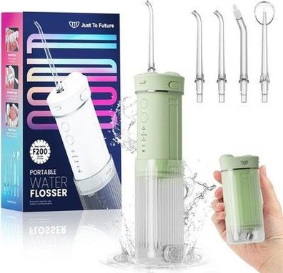 JTF Munddusche Mini, Tragbar Elektrische Zahnreinigung Kabellos (Grün) IPX7