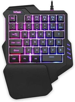 RedThunder Einhand-Gaming-Tastatur mit RGB-Hintergrundbeleuchtung und 35 Tasten