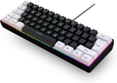 Snpurdiri 60% Percent Gaming RGB Tastatur, Ergonomische Mini Gaming Tastatur