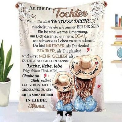 Kuscheldecke für Meine Tochter, Decke von Mama, Mutter 150x200cm Geschenk