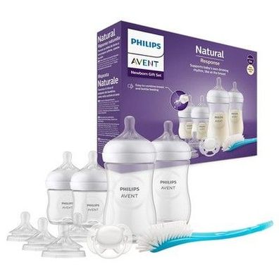 Philips Avent Baby-Flaschen Natural Response, Geschenkset für Neugeborene Babys