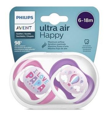Philips Avent Ultra Air Schnuller, 2er-Pack – BPA-frei, Schnuller für Babys