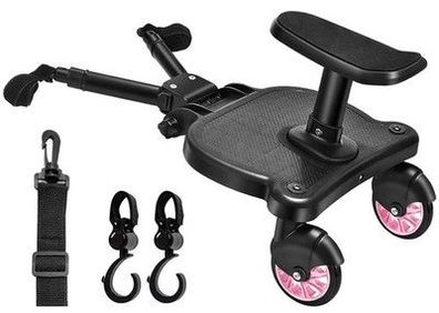 Vihir Buggy Board für alle Kinderwagen, Kiddy Board mit Sitz Trittbrett bis 25kg