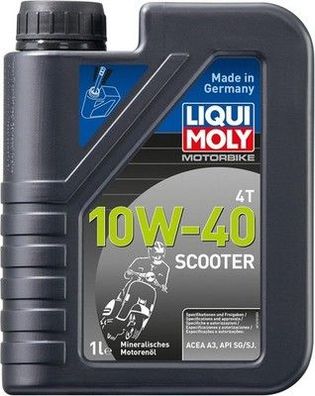 LIQUI MOLY Motorbike 4T 10W-40 Scooter | 1 L | Motorad mineralisches Motoröl