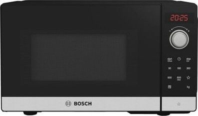 Bosch FFL023MS2 Serie 2 Mikrowelle, 26x44 cm, 800 W, Drehteller 27 cm, Edelstahl
