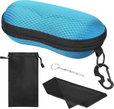 MoKo EVA Brillenetui, Universal Halbhart Brillen Case mit Metallhaken Mini Etui