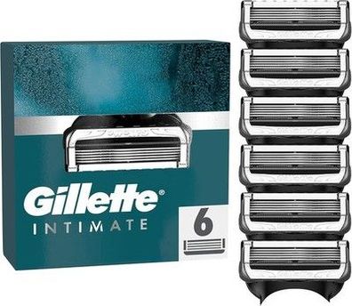 Gillette Intimate Rasierklingen für Intimbereich, 6 Intimrasierer Gleitstreifen
