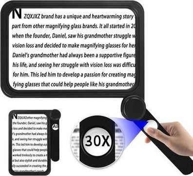 Nzqxjxz 30X 5X Leselupe für Senioren Groß, Große und Leichte Lupe, Handleselupe