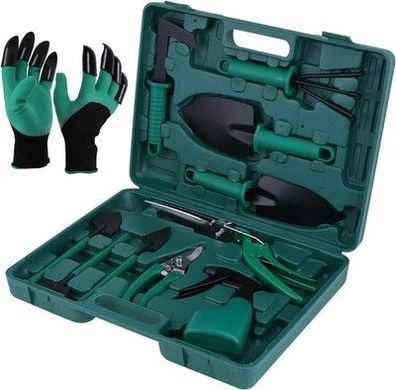 EROOSY 11-teiliges Gartenwerkzeug Gartenarbeitsset, Gartengeräte Set Handschuhe